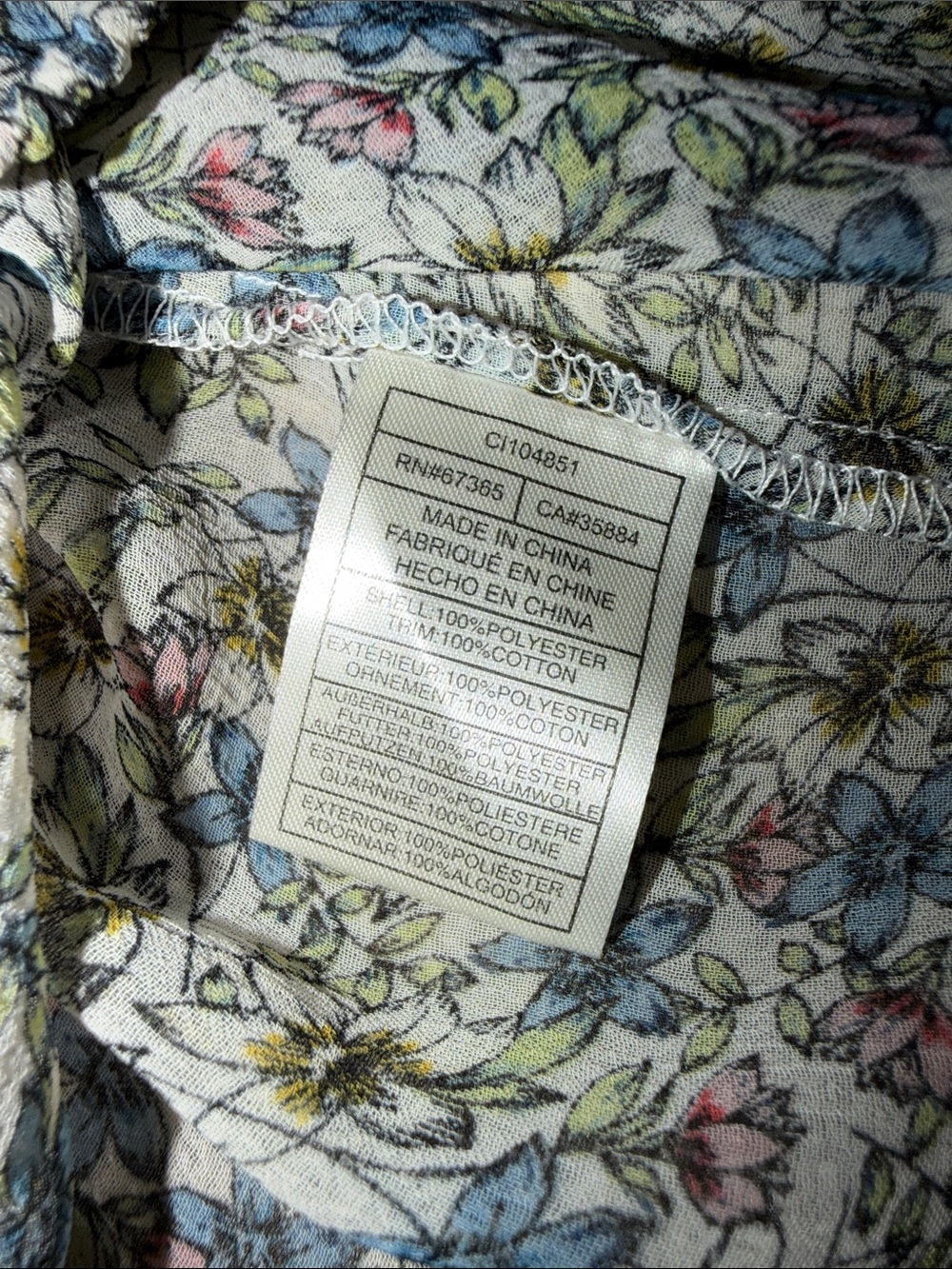 Cupcakes and Cashmere Zilla Floral Lace Trim Top Sheer Boho Medium - Picture 5 of 5